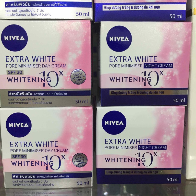 Kem dưỡng trắng da NIVEA Extra White se khít lỗ chân lông ban ngày& ban đêm (50ml)