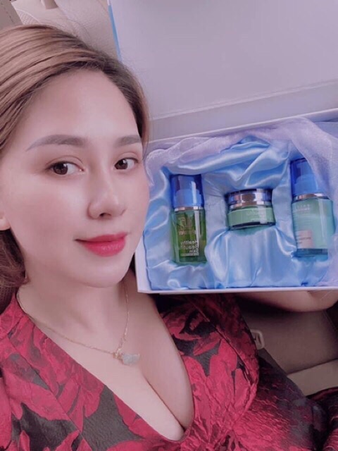 Bộ 3 sản phẩm Baby face xanh giảm thâm nám, dưỡng trắng đều màu da[ BẢN TIẾNG ANH]