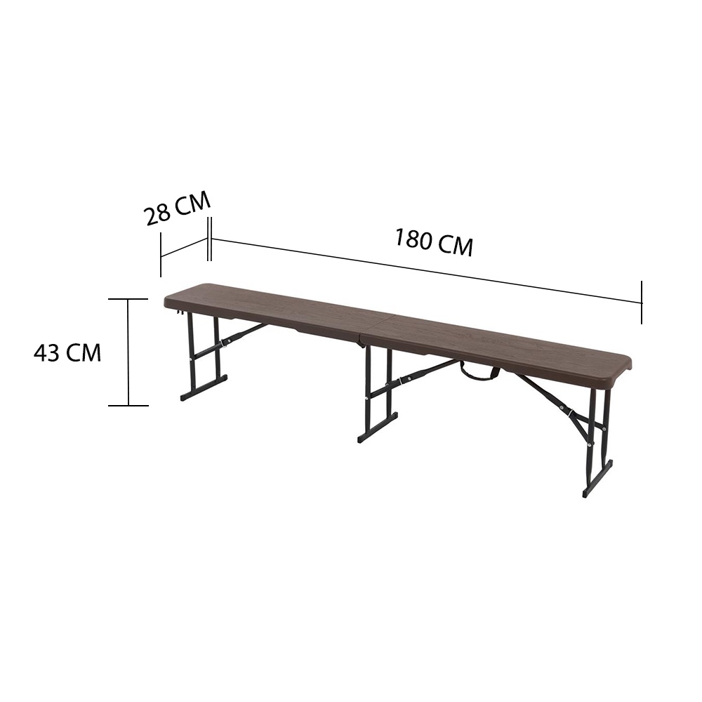 HomeBase SPRING Ghế băng gấp được bằng nhựa HDPE có chất chống tia cực tím Thái Lan W180xH43xD28cm
