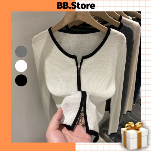 Áo Len Cardigan Nữ, Áo Khoác Dây Kéo 2 Chiều Tay Dài Chất Len Tăm Nhiều Màu FreeSize dưới 58kg