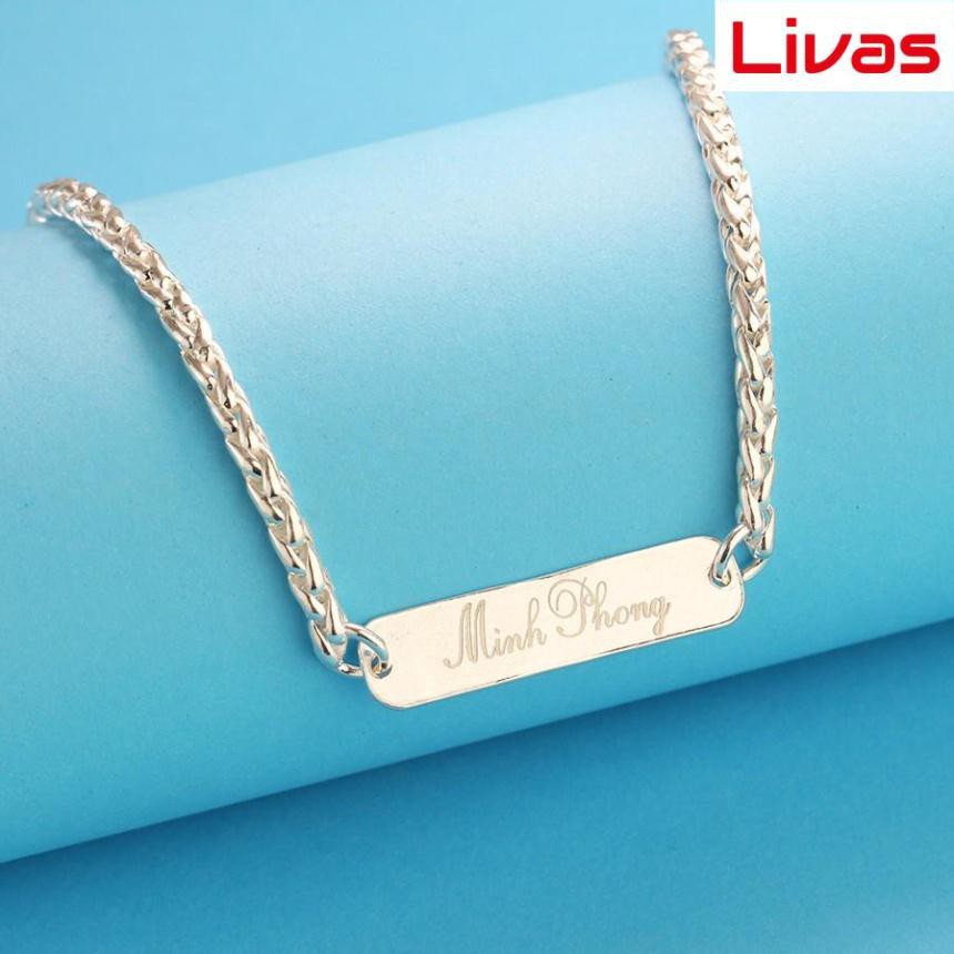 Vòng cổ bạc khắc tên cho bé DTA0008 - Trang Sức LIVAS
