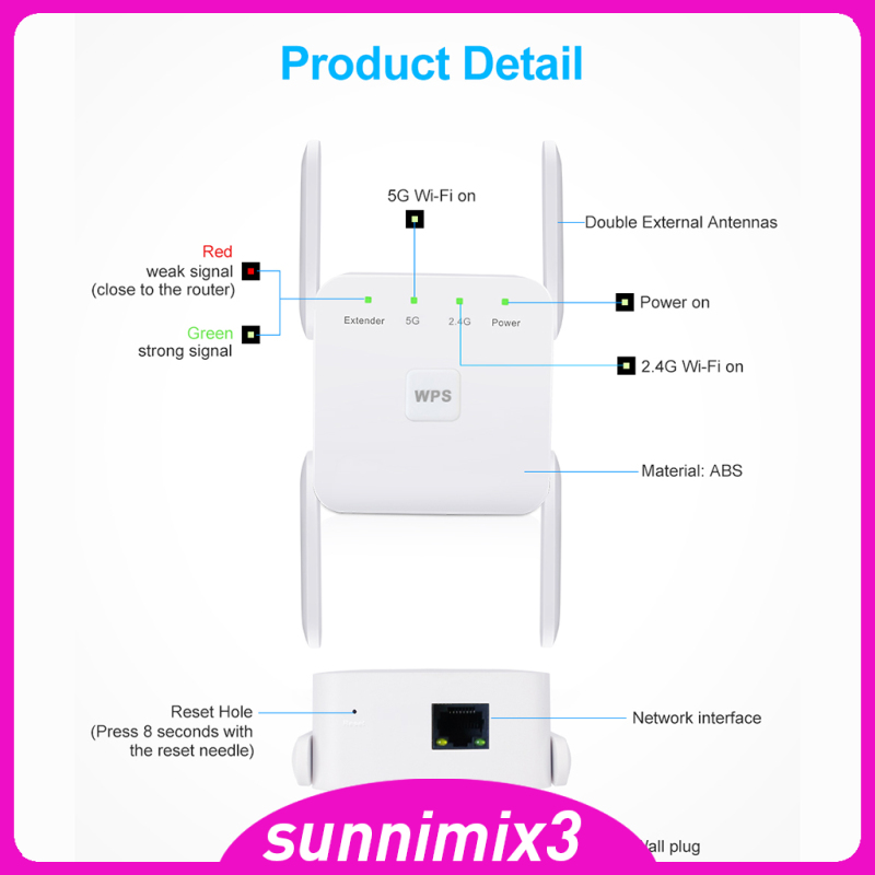 Bộ Khuếch Đại Sóng Wifi 4 Ăng Ten 1200mbps 2.4g 5g | BigBuy360 - bigbuy360.vn