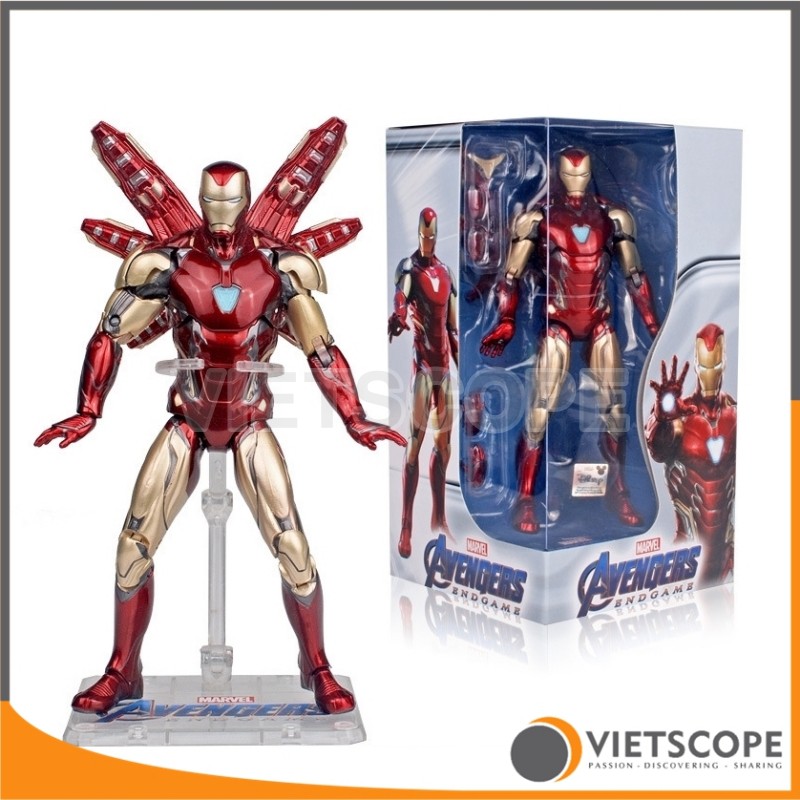 Mô hình người sắt Iron Man Mark 85 Marvel có khớp và tay rời - Có đế trưng bày