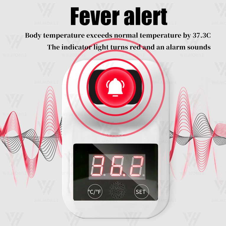 Nhiệt Kế Hồng Ngoại K3 Pro Gắn Tường Có Chuông Cảnh Báo Đa Năng Cho Văn Phòng