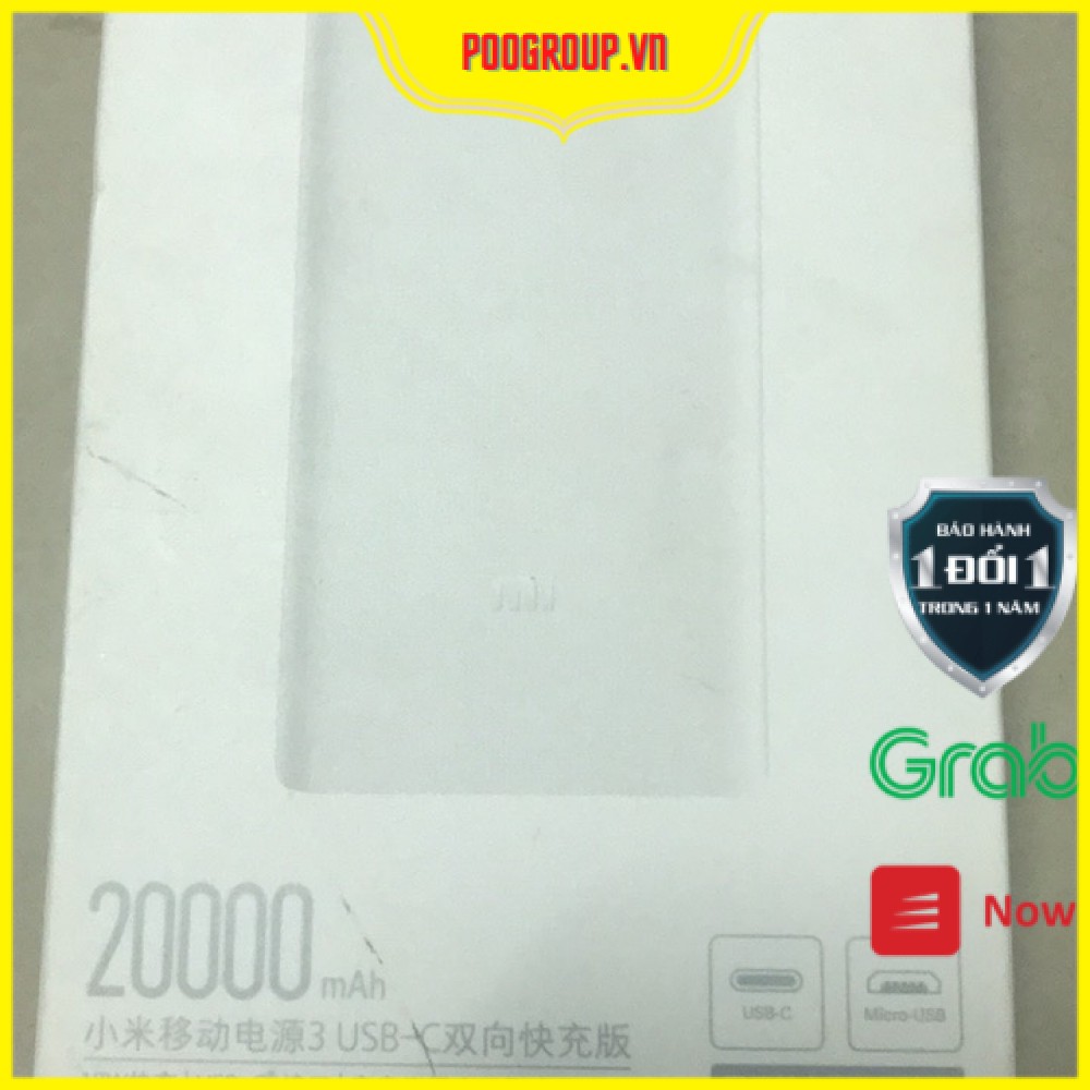 Pin Sạc dự phòng Xiaomi gen 3 20.000mAh sạc nhanh 18w hàng chính hãng Bảo Hành 3 tháng Poogroup