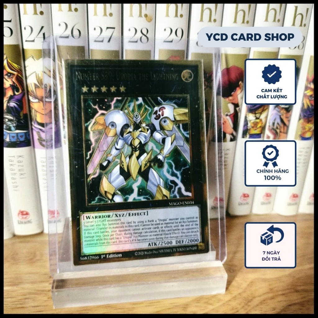 Thẻ bài yugioh chính hãng Number S39: Utopia the Lightning– Premium Gold Rare