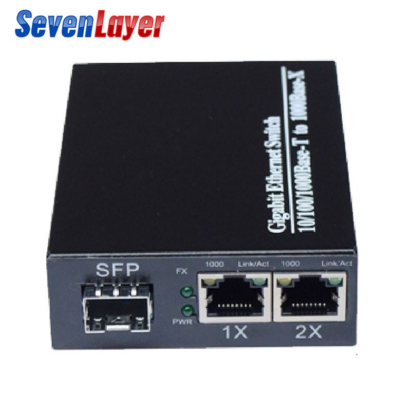 Gigabit Cáp Chuyển Đổi Từ 1 sfp Sang 2 rj45 utp gigabit Cho camera ip 10 / 100 / 1000m
