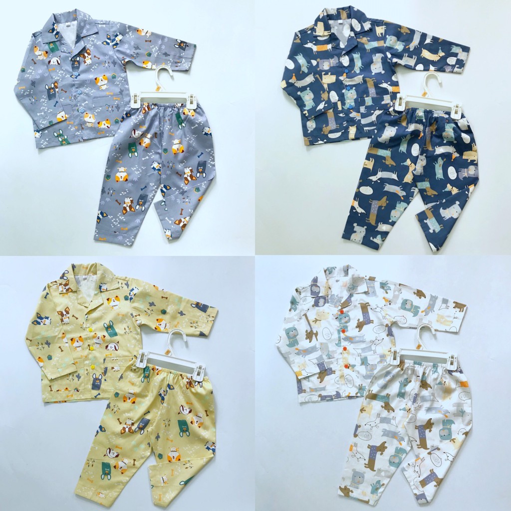 Pijama dài cho bé trai bé gái mặc nhà mặc ngủ vải Thô mịn đẹp Nhiều họa tiết xinh xắn size 1-10 tuổi 10-45kg