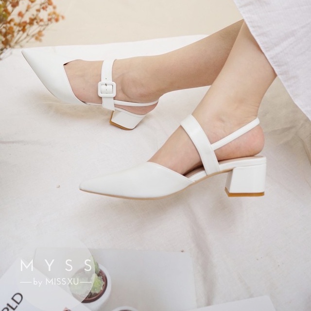 Giày nữ mũi nhọn cài khóa 5cm thời trang MYSS - CG191