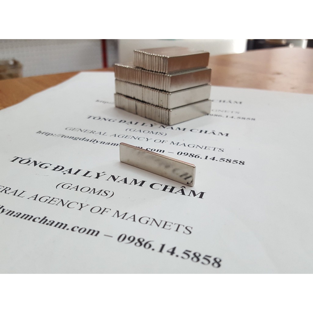 Nam châm viên trắng 40x10x2mm, thanh nam châm dẹt mỏng lực hút mạnh