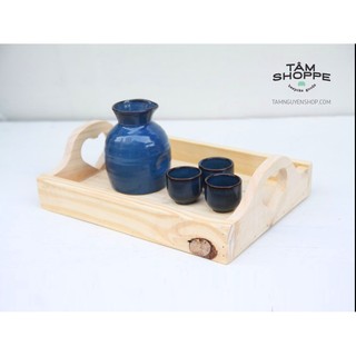 Khay gỗ để ấm trà tan