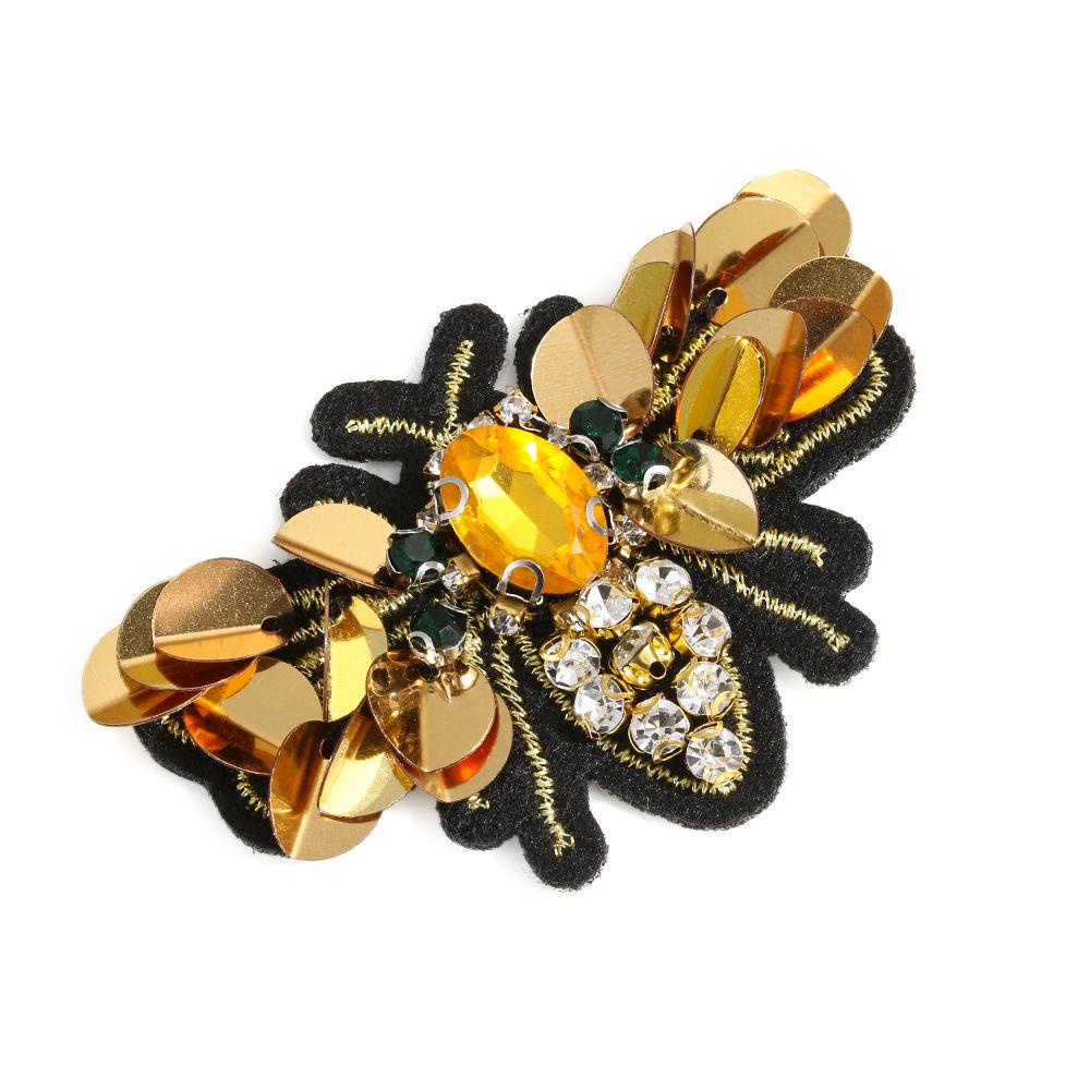 ROWANS Sticker Ủi Thêu Hình Chim Công Đính Kim Sa