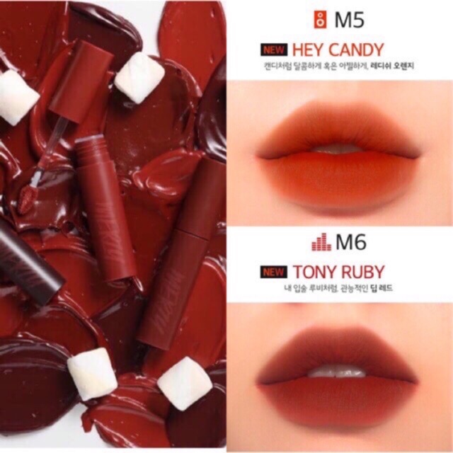 Combo 15 thỏi Son Kem Lì Merzy Bite The Beat Mellow Tint