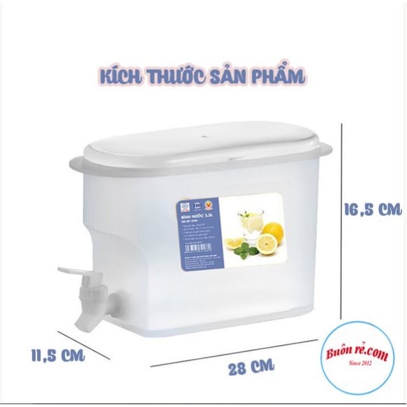 Bình đựng nước tủ lạnh 3,5L có nắp đậy Nhựa Việt Nhật