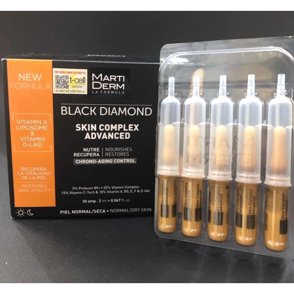 MARTIDERM BLACK DIAMOND AMPOULE tinh chất sáng da trẻ hóa da (ỐNG LẺ) GentsOfficialStore