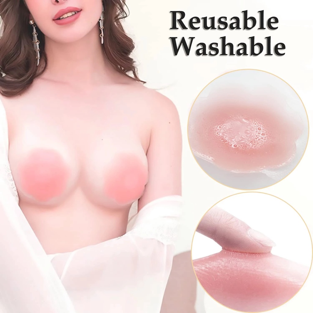 Miếng Dán Ngực Bằng Silicone Tự Dính Vô Hình Tiện Dụng