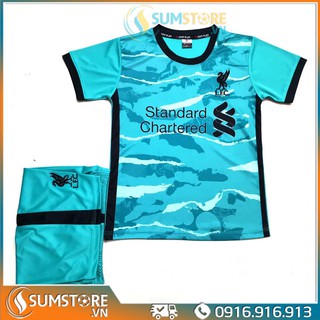 Liverpool Xanh Ngọc Nhí 2020 - Đồ Đá Banh Thể Thao Trẻ Em Mới Đẹp