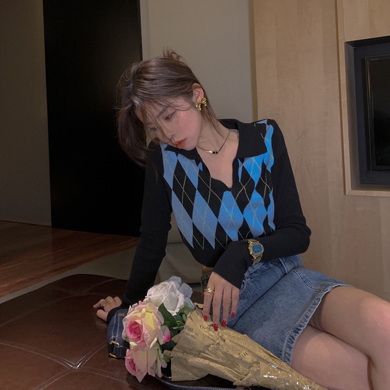 Áo khoác Sweater dáng ngắn phong cách Anh Quốc thời trang mùa thu cho nữ 2021 | BigBuy360 - bigbuy360.vn