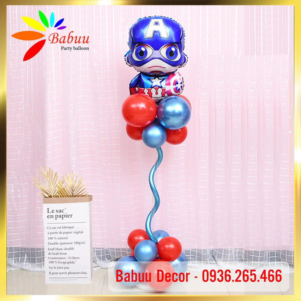 Set bóng chủ đề siêu nhân, siêu anh hùng trang trí sinh nhật cho bé trai