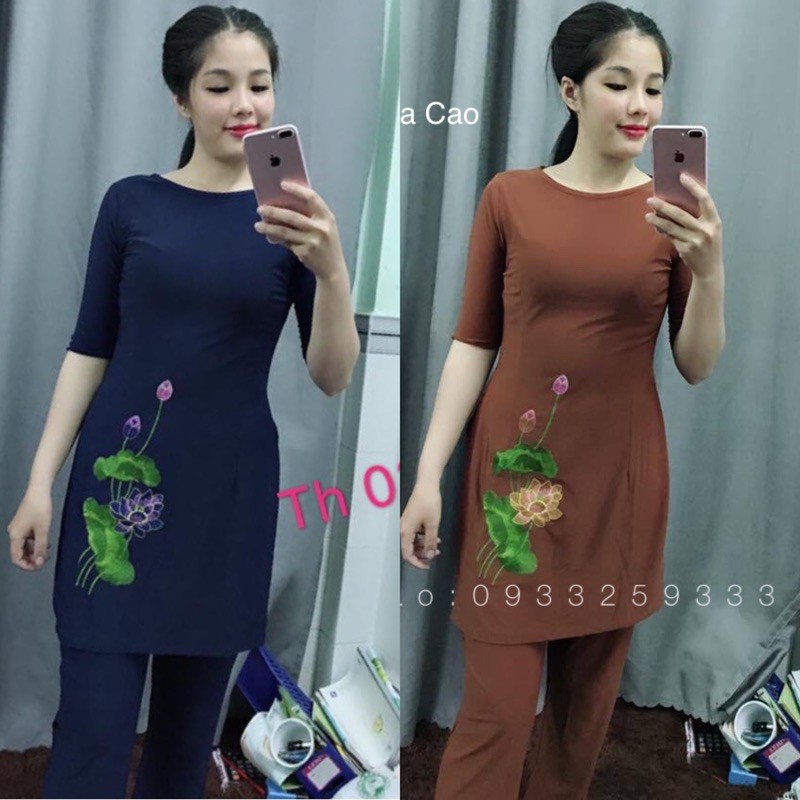 Đồ Lam Đi Chùa# CTân Thuyền Thêu Sen # Đồ Bộ Nữ # Quần Áo Nữ