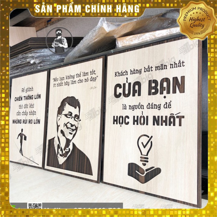 [ #1 Quà tặng tân gia , khai trương ] [COMBO 05] Bộ 3 tấm tranh động lực những câu nói hay của Bill Gates