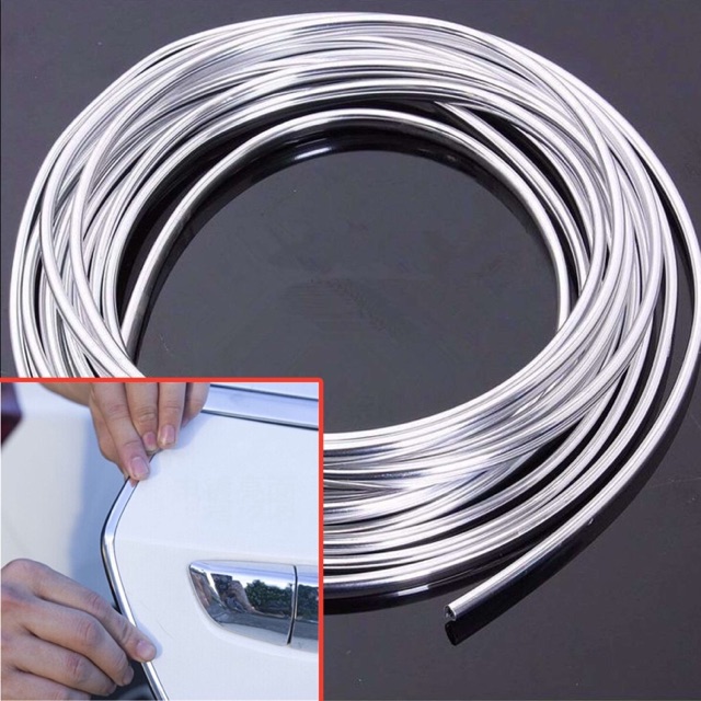 Dán viền trang trí xe hơi mạ crom - Nẹp viền chữ u mạ crom trang trí và bảo vệ xe hoàn hảo - Cuộn nẹp viền kính mạ crom