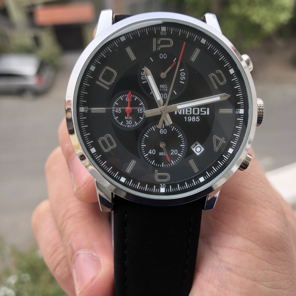 [Tặng vòng tay] Đồng hồ nam NIBOSI chính hãng NI2328.08 Fullbox măt tròn, dây đeo hợp