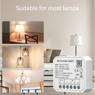 Wifi Mini Smart Smart DIY Light Switch Module 1/2 Gang Smart Life Tuya Remote Control Work 【doom】