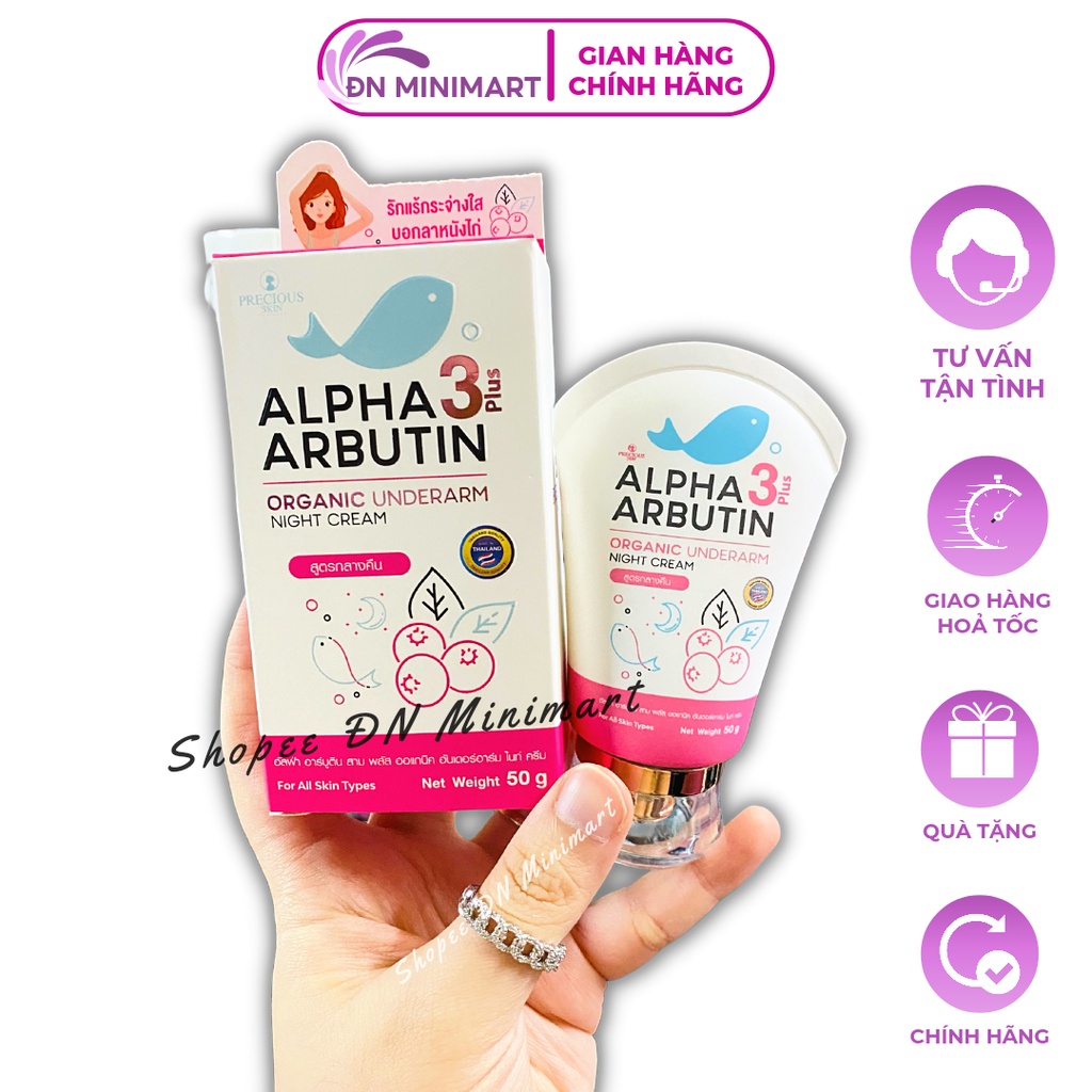 Kem dưỡng trắng giảm thâm nách Precious Skin Alpha Arbutin Organic Underarm Whitening Cream 50g