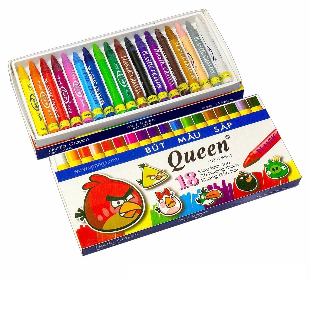 Bút sáp màu không độc hại Queen &amp; Chó đốm KidKit Cao cấp 12 màu 18 màu 24 màu