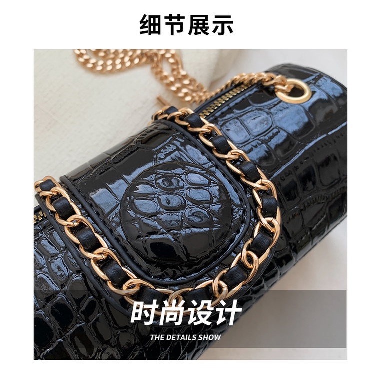 Túi đeo chéo vai JASMIN NOIR vân da cá sấu thời trang sành điệu cho nữ