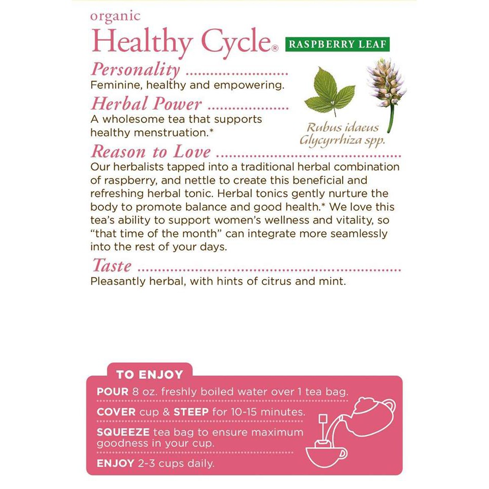 Trà hữu cơ điều hòa kinh nguyệt Traditional Medicinals Organic Healthy Cycle ( 24g )