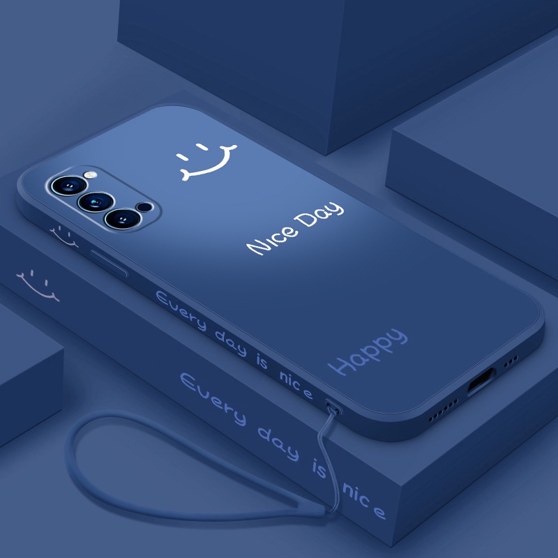 Ốp Điện Thoại Silicon Mềm Chống Sốc Màu Tương Phản In Hình Mặt Cười Cho OPPO reno 4 pro 4g reno 5 pro