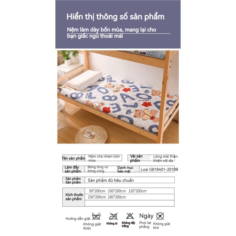 Nệm Ngủ Dày Mềm Mại Dành Cho Giường Đơn / Kí Túc Xá Vào Mùa Hè nệm 1 người