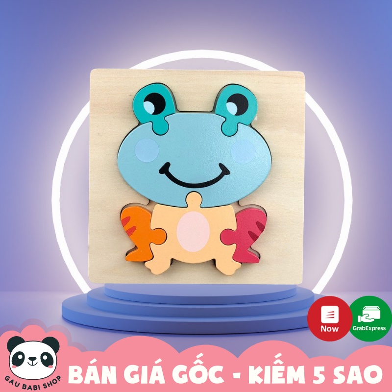 Tranh gỗ ghép hình 3D cho bé Toys House hình chú ếch