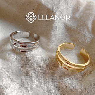 Nhẫn Bạc Nữ Eleanor Hình Học Viền Kép Dày Basic, Thời Trang