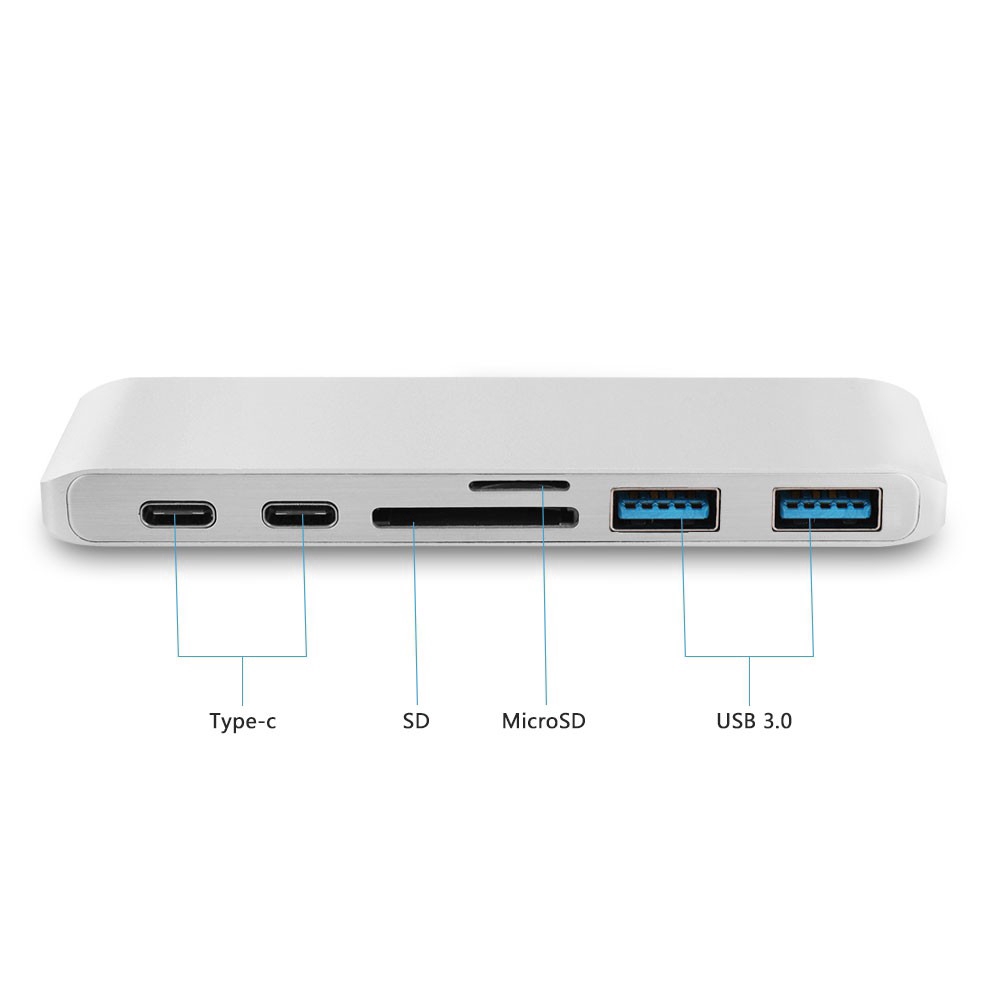 USB C Hub 2 USB 3.0 Port Micro SD Type-C Adapter Charging&Reader For Macbook Pro 13 15 16 Mac Air 13.3 A1932 A2159 A2141