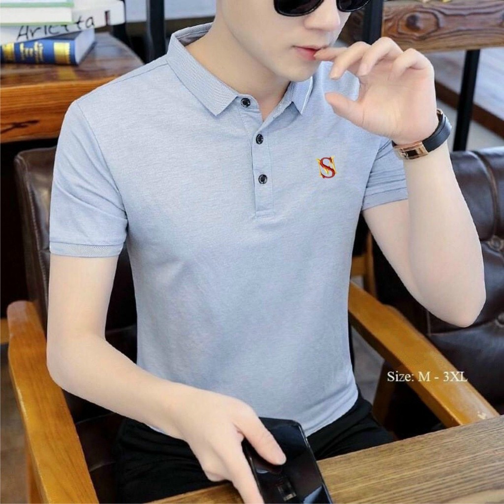 Áo Thun Nam Cổ Trụ Cao Cấp - Áo Thun Cổ Bẻ Vải Cotton Xuất Xịn