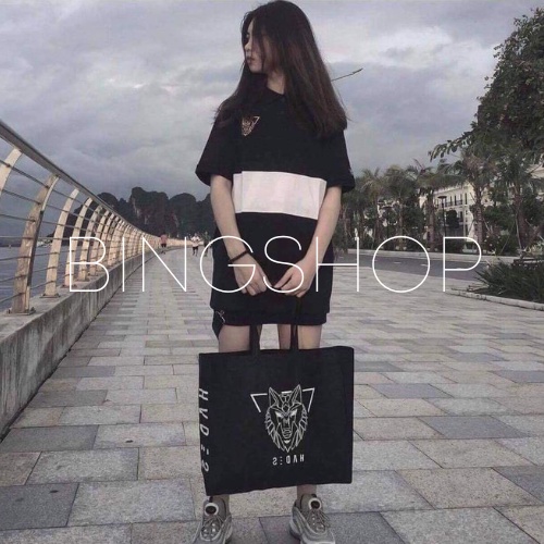Áo thun polo tay lỡ unisex form rộng - áo thun nam nữ cổ dệt bo len Bingshop hàng đẹp
