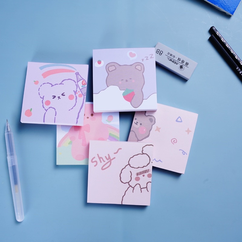 Set 20 tờ ghi chú họa tiết chú gấu dễ thương