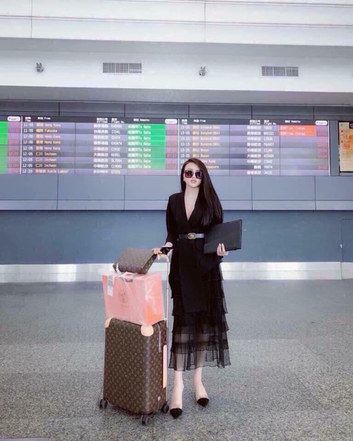 Chân váy 6 tầng midi