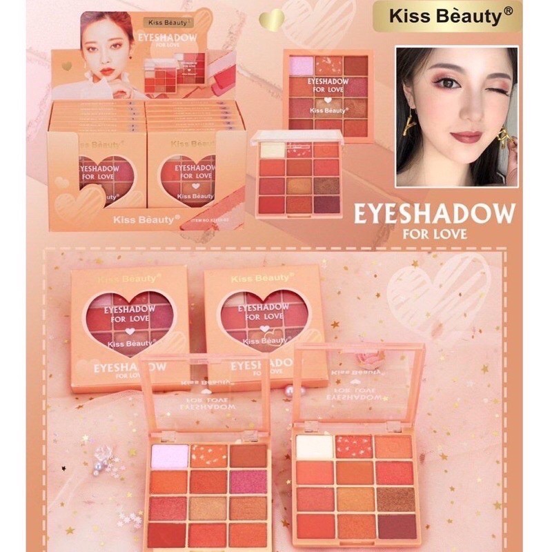 [Hủy Diệt] Phấn Mắt 12 Ô Màu Nhũ Lì Kiss Beauty Eyeshadow For Love No.87115 | BigBuy360 - bigbuy360.vn