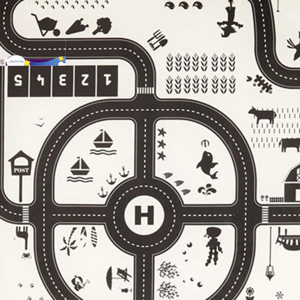 Thảm đồ chơi mềm mại hình bản đồ giao thông đường phố dành cho bé