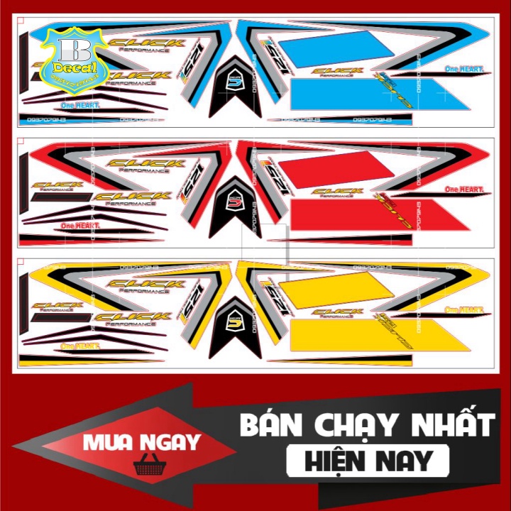 ( Quí khách vui lòng mang ra tiệm cho thợ dán ) Tem Click 125i trắng