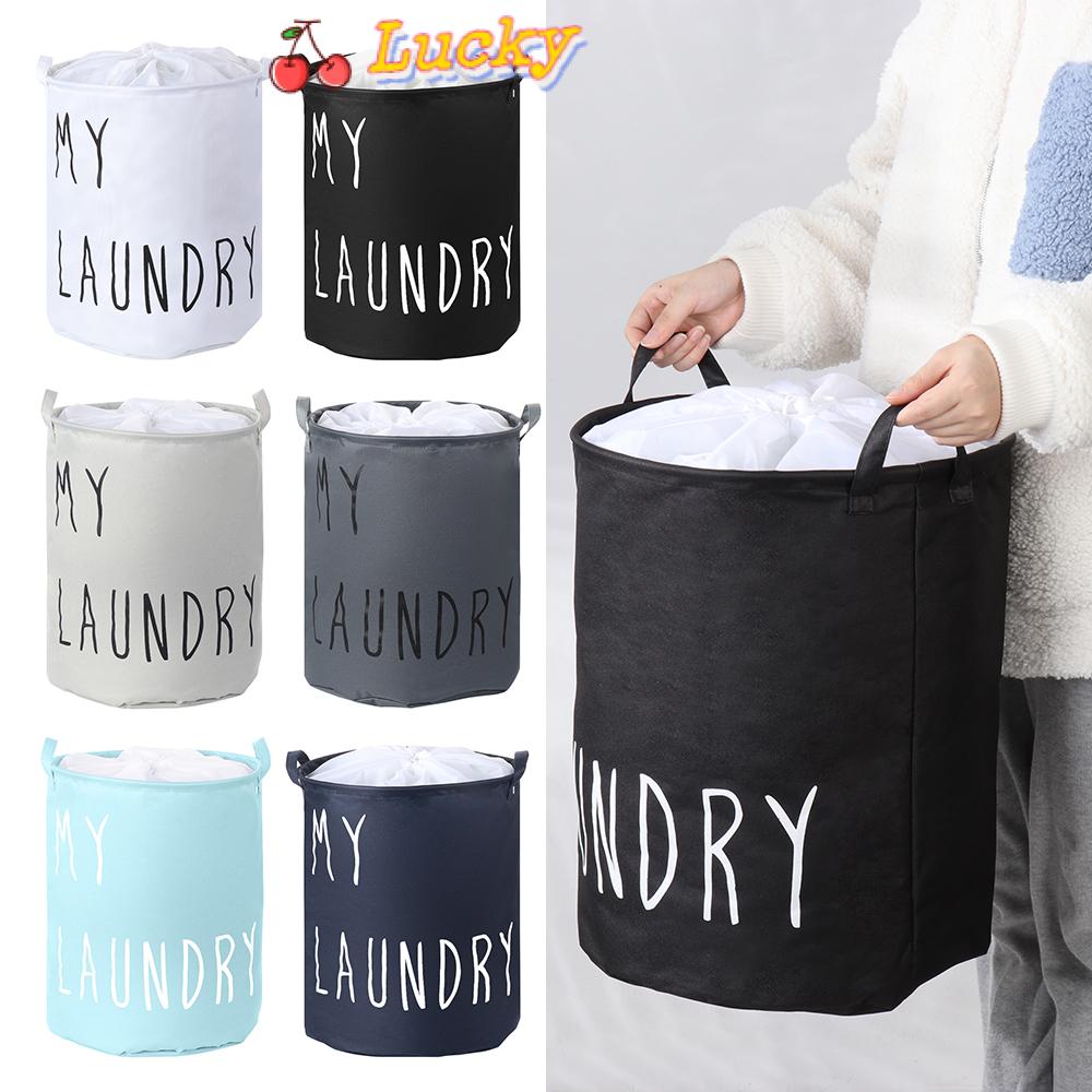 Giỏ Đựng Quần Áo Bẩn / Đồ Chơi Bằng Cotton Lanh Hình Tròn Nhiều Màu Sức Chứa Lớn Có Thể Gấp Gọn Tiện Dụng