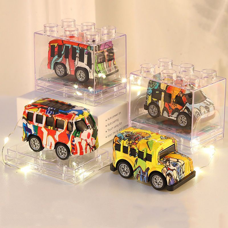 4 pcs set Children's Alloy Pull Back Toy Car Graffiti Sports Car Toys Educational Play Car Model Set for Boys Toddlers Girls Gifts