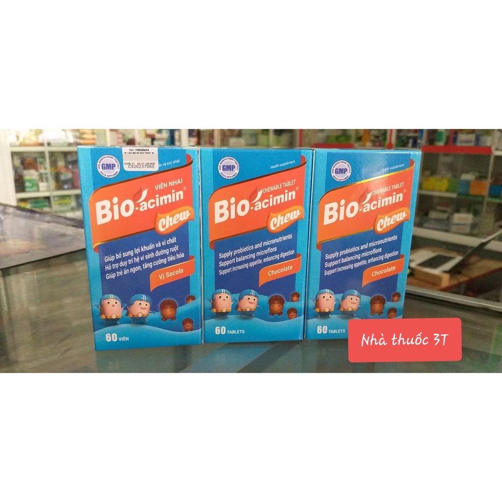 Viên nhai ăn ngon, bé con mau lớn, Bio-acimin chew, men vi sinh vị socola. | BigBuy360 - bigbuy360.vn