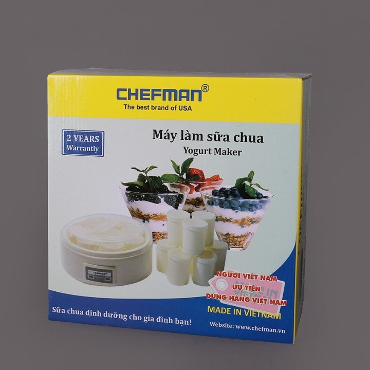 [giảm giá sốc] Máy Làm Sữa Chua 8 Cốc Nhựa Chefman CM-302N