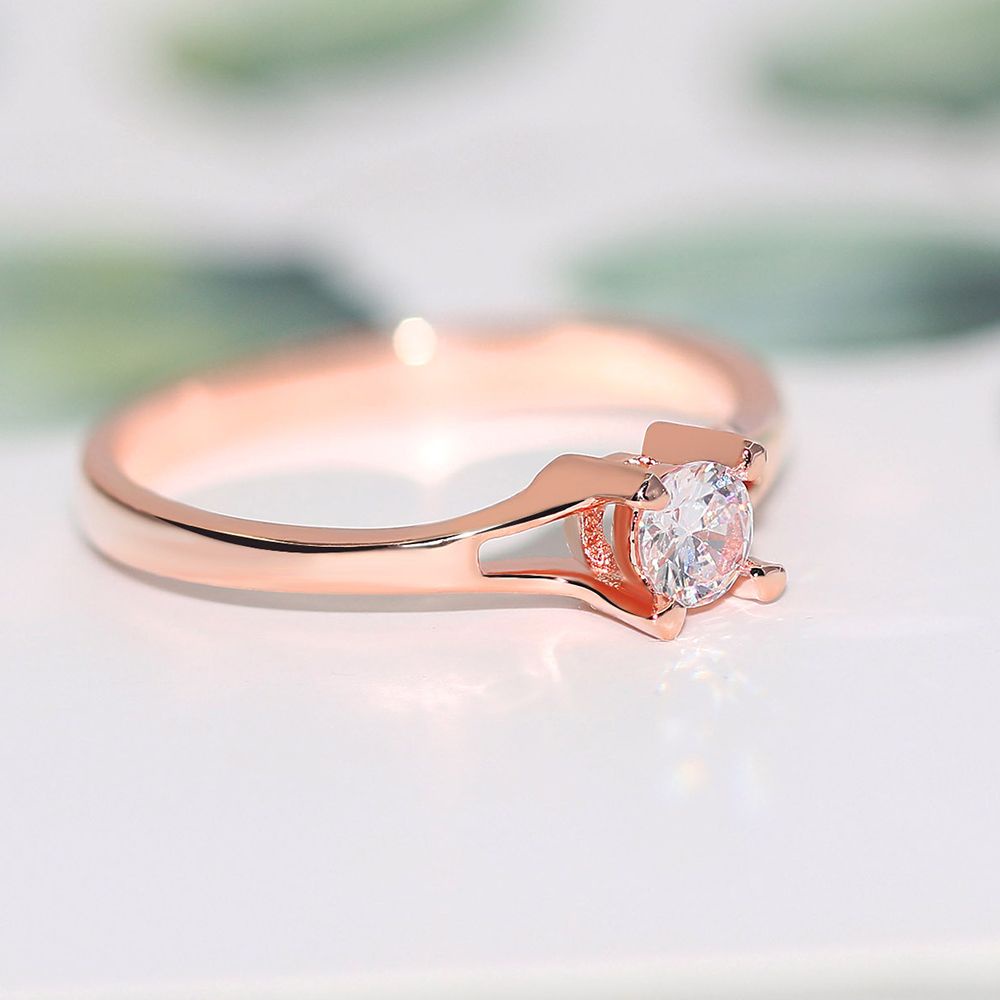 Nhẫn đính đá zircon tròn nhiều màu thời trang cổ điển kích thước 6-10 cho nữ