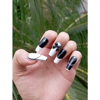 MÓNG GIẢ THIẾT KẾ HUYỀN TRANG NAIL HỘP 10 MÓNG KÈM KEO DŨA ảnh thật shop tự chụp